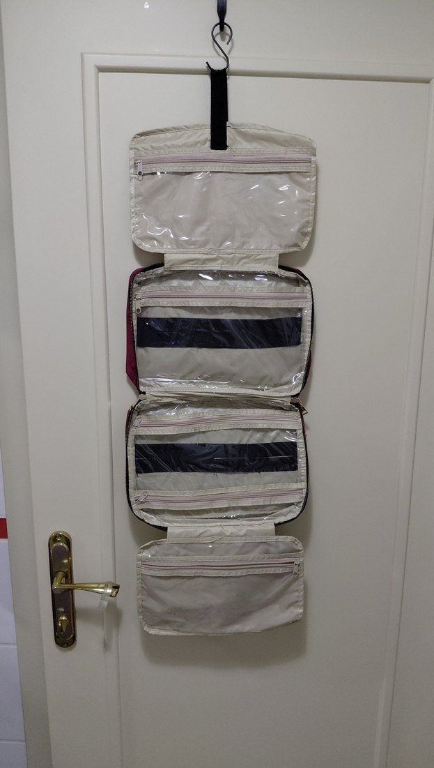 Bordo Fermuarlı Kadın kozmetik çantasi - Görsel 4