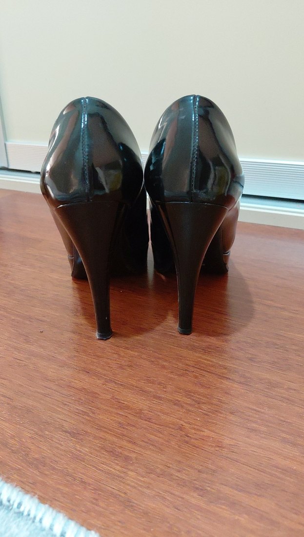 Kadın Siyah Rugan Stiletto Topuklu Ayakkabı - Görsel 2