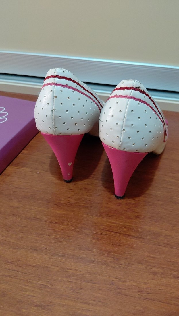 Pembe Pilili Topuklu Kadın Stiletto Ayakkabı - Görsel 2