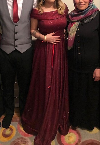 Bordo abiye - Görsel 2