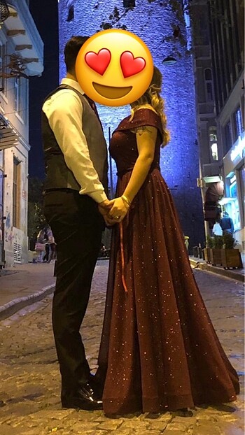 Bordo abiye - Görsel 3