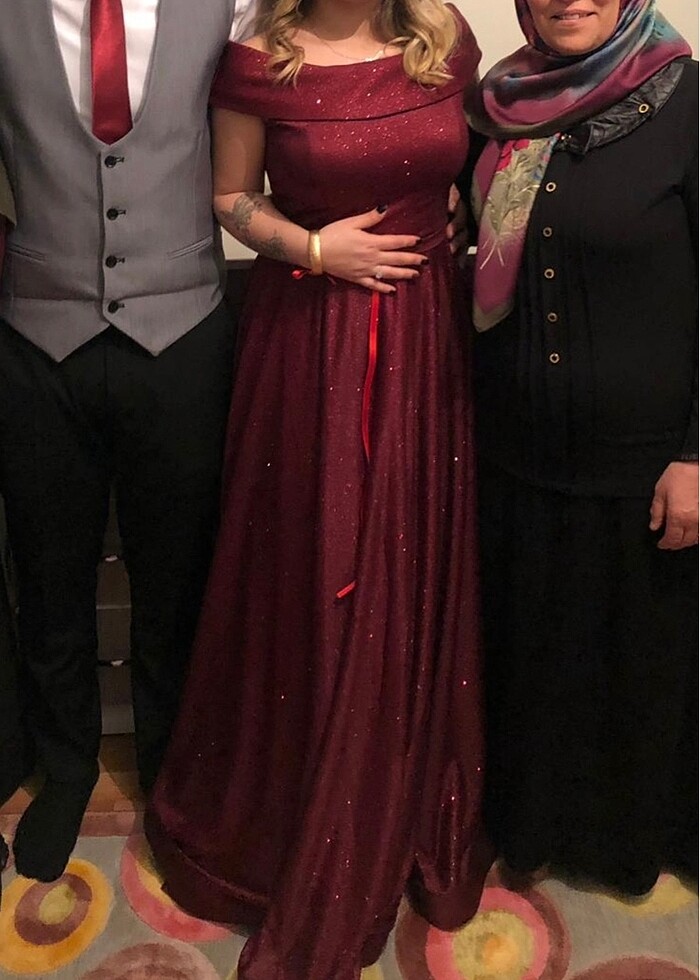 Bordo abiye - Görsel 2