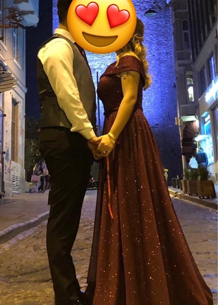 Bordo abiye - Görsel 3