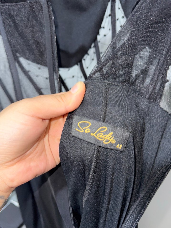 Siyah ince askı Gotik Uzun Abiye Elbise - Görsel 5