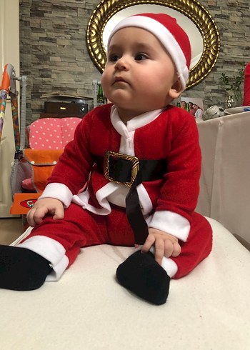 Kırmızı Çocuk Noel Kostümü - Görsel 3