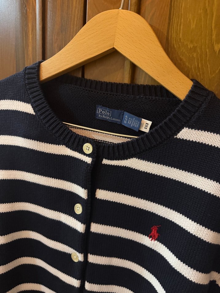 Polo Ralph Lauren Lacivert Çizgili Triko Hırka — görsel 2/5