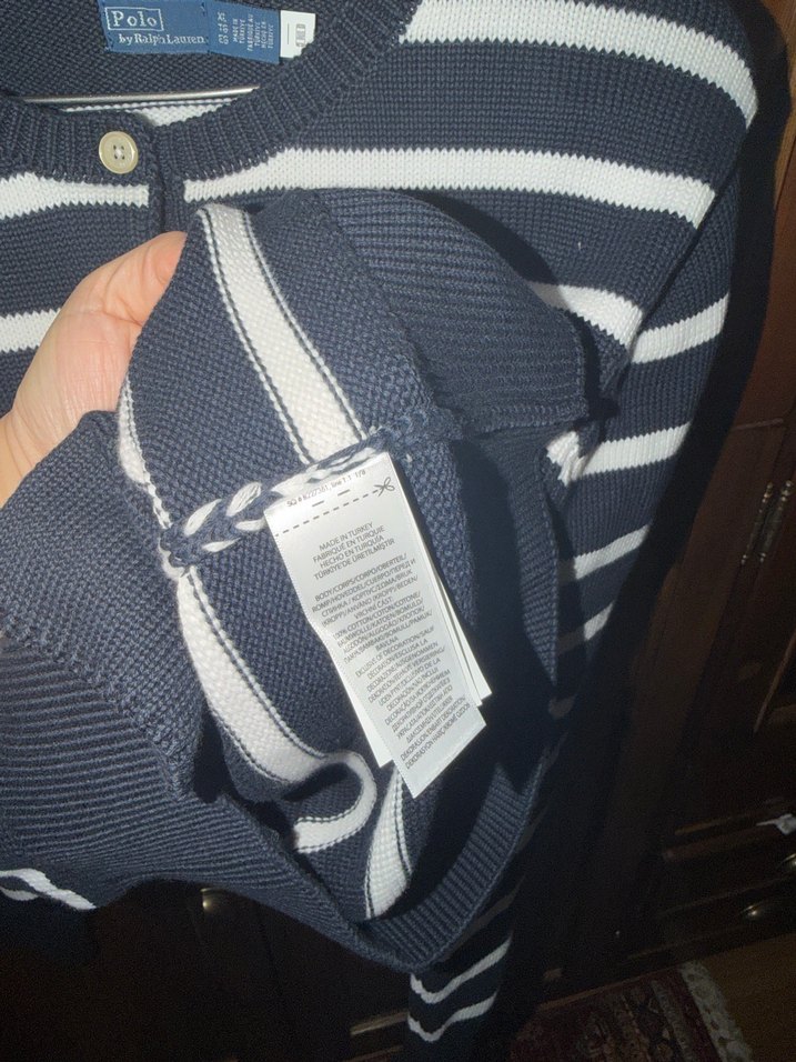 Polo Ralph Lauren Lacivert Çizgili Triko Hırka — görsel 3/5