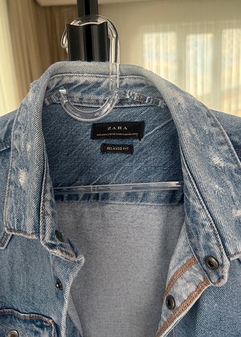 Zara Düğmeli Mavi Denim Ceket