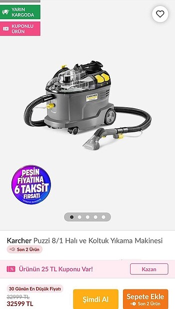 Karcher halı ve koltuk yıkama makinesi puzzi 8/1