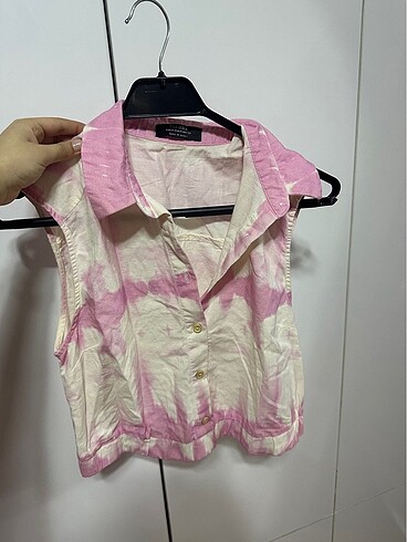bershka crop gömlek