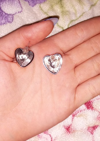 kalp gümüş küpe - Görsel 2