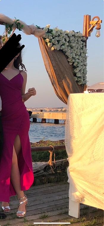 Fuşya abiye elbise