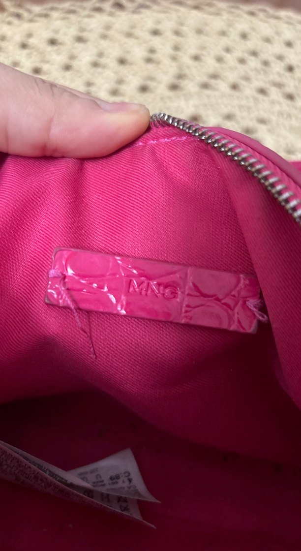 Pembe Yılan Derisi Desenli Deri Kadın Çanta - Görsel 3