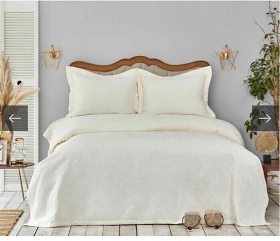 Karaca Home Beyaz Gri Yatak Örtüsü Seti - Görsel 4