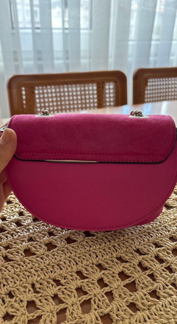 Pembe Süet Tokalı Bohem Kadın Çanta - Görsel 2