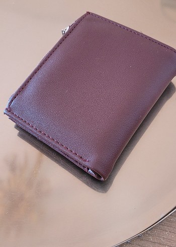 Bordo Deri Kadın Cüzdanı Tokalı - Görsel 2