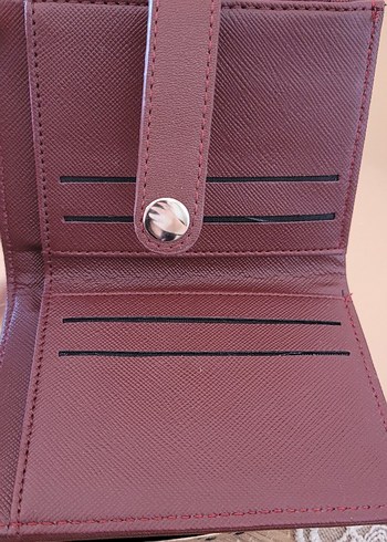 Bordo Deri Kadın Cüzdanı Tokalı - Görsel 3