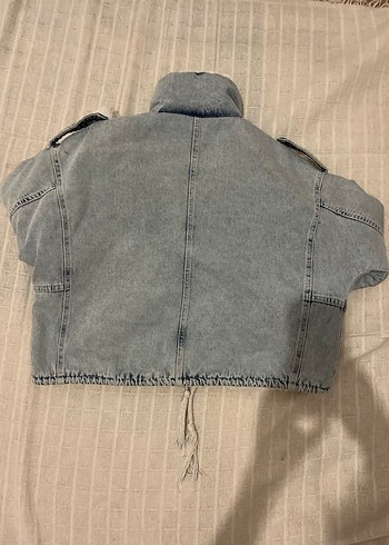 Mavi Kürklü Kadın Denim Ceket - Görsel 2