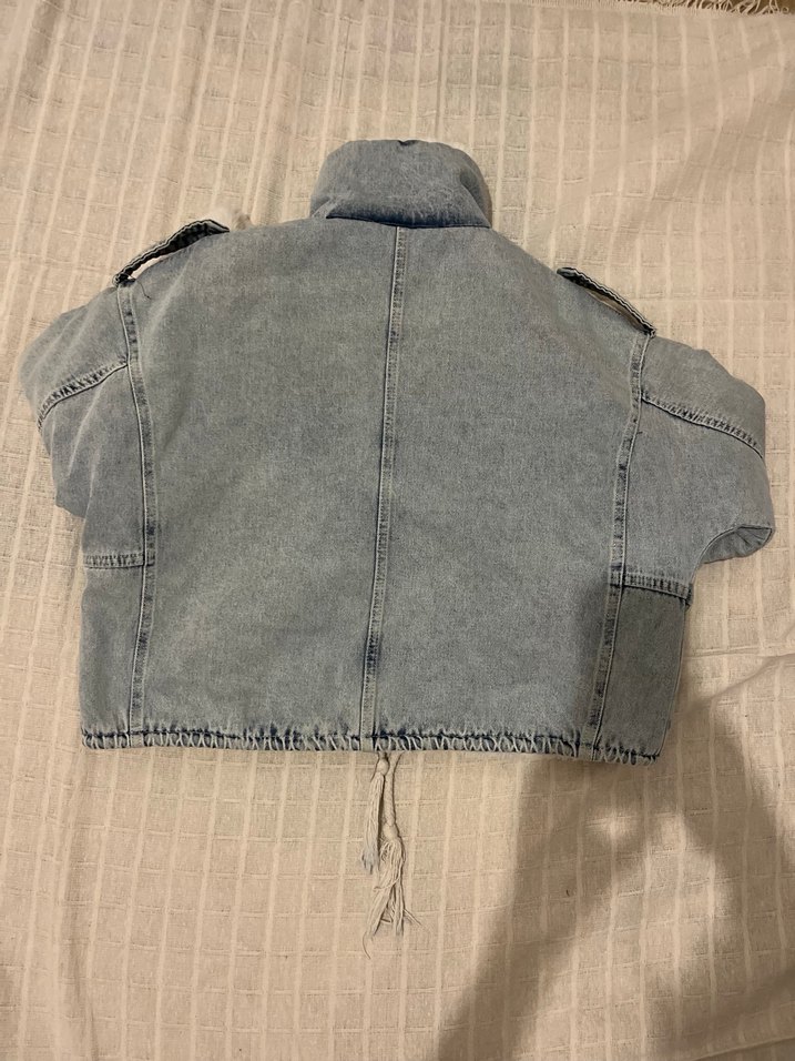 Mavi Kürklü Kadın Denim Ceket - Görsel 2