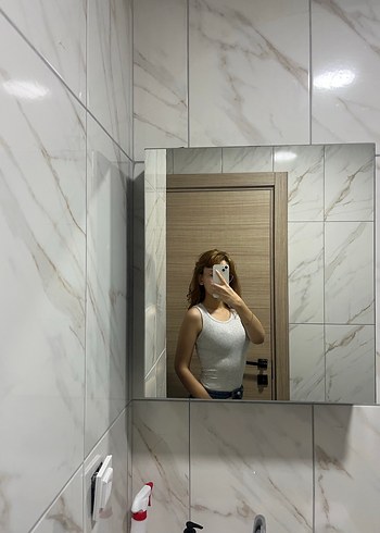 Kahve ve gümüş rengi ikili Basic Kadın Askılı Pamuklu Atlet - Görsel 3