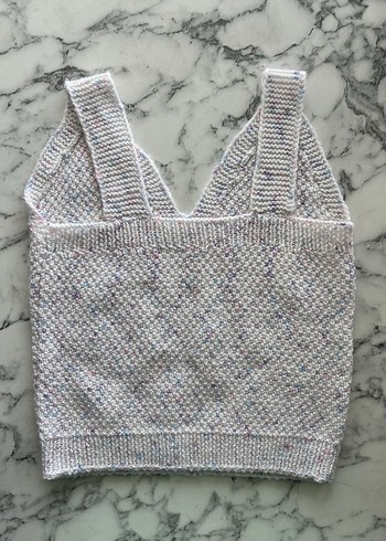 V Yaka Örgü Kadın Süveter - Görsel 2