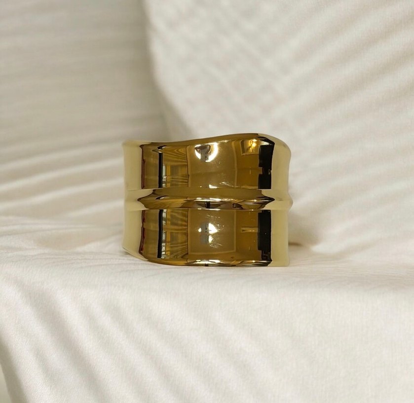 Gold Renk Kadın Kelepçe Bileklik - Görsel 2