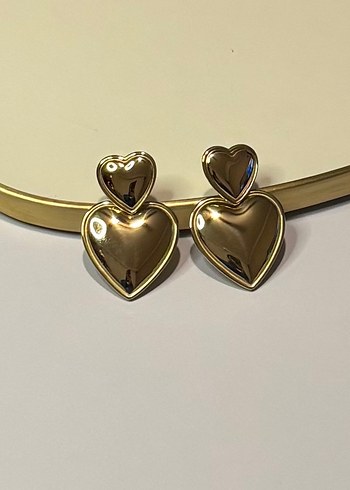 Klasik Zarif Kalp Çelik Küpeler - Görsel 2