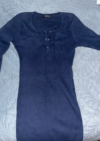 TRENDYOLMILLA Düğmeli Lacivert Uzun Kollu Elbise