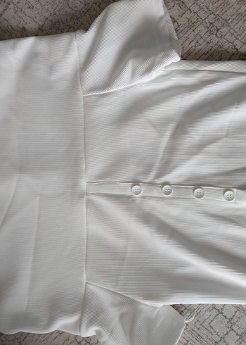 Beyaz Kadın Basic Midi Tulum - Görsel 2