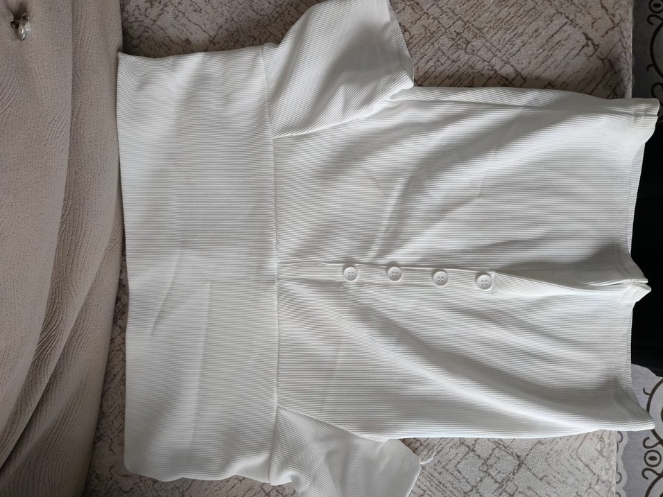 Beyaz Kadın Basic Midi Tulum - Görsel 2