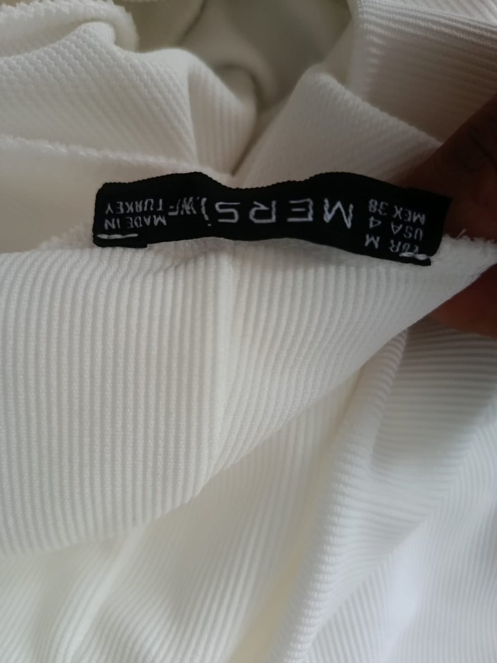 Beyaz Kadın Basic Midi Tulum - Görsel 3