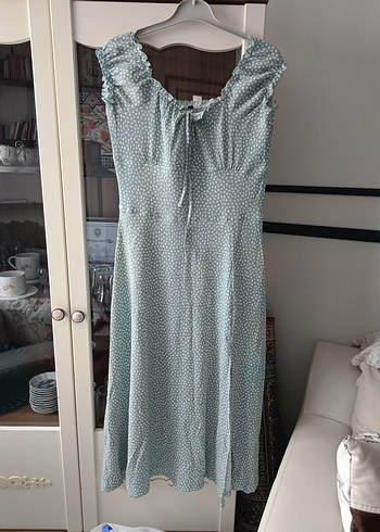 Gri Bohem Midi Elbise - Görsel 2