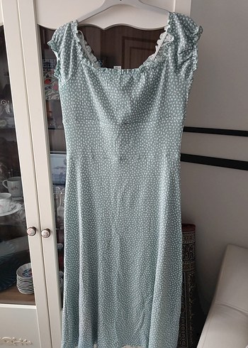 Gri Bohem Midi Elbise - Görsel 4