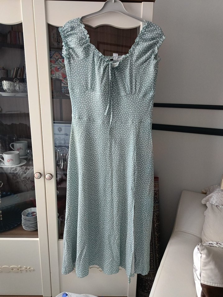 Gri Bohem Midi Elbise - Görsel 2