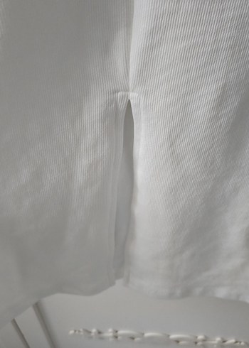 Beyaz İnce Askılı Midi Elbise - Görsel 5