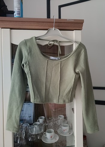 Bej Triko Kadın Uzun Kollu Bluz - Görsel 2