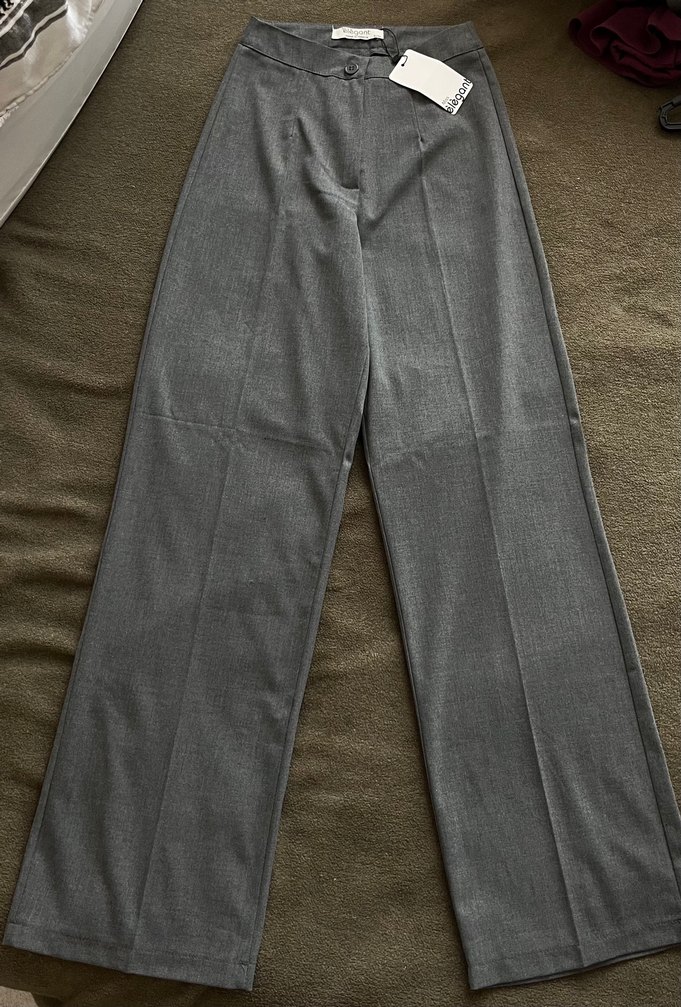 Gri Geniş Paça Pantolon Plazo — görsel 2/4