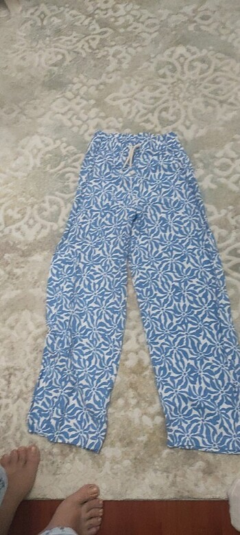 Kız çocuk bol paça kumaş pantolon