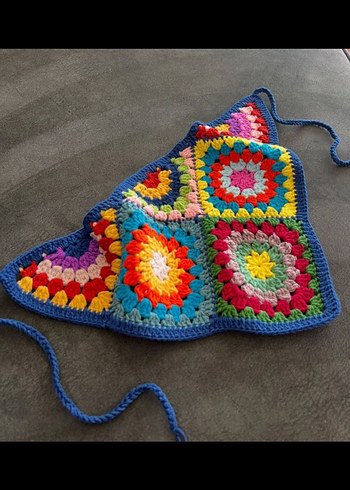 Renkli Örgü motifli saç bandı bandana