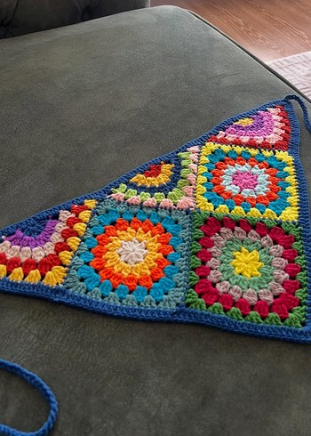 Renkli Örgü motifli saç bandı bandana