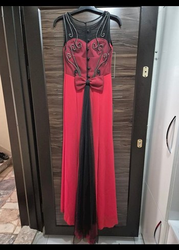 Klasik Kırmızı Uzun Abiye Elbise - Görsel 3