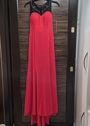 Klasik Kırmızı Uzun Abiye Elbise - Görsel 2