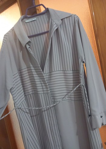 Zühre marka Gri Uzun Kollu Hamile Tunik - Görsel 3