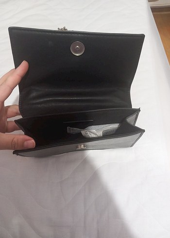 mango zincir Detaylı Siyah Deri Kadın Çanta - Görsel 6