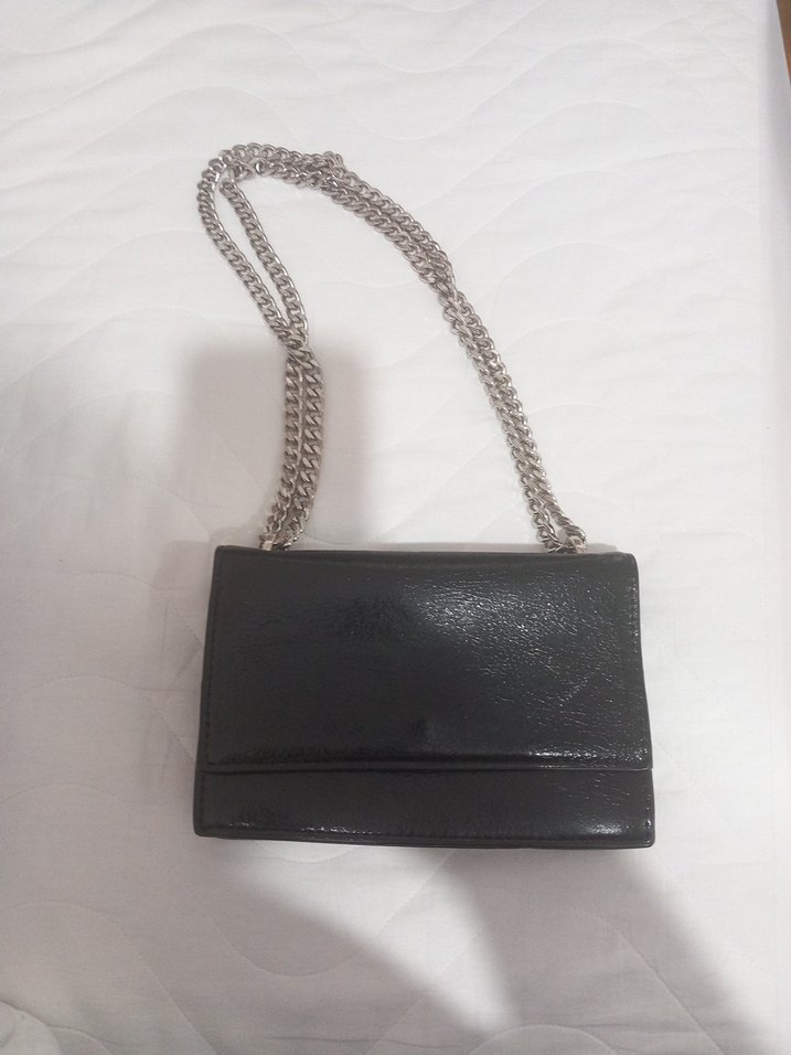 mango zincir Detaylı Siyah Deri Kadın Çanta - Görsel 2