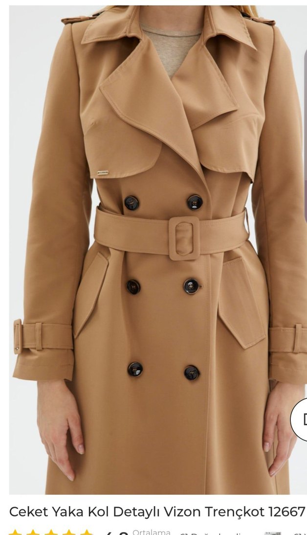 Zühre Bej Kadın  Trençkot Kemerli - Görsel 3