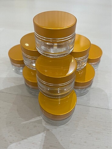 10ml şeffaf cam kavanoz (krem kutusu)