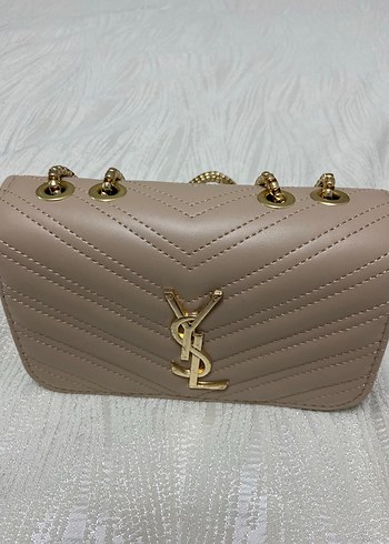 Bej Zincir Detaylı Kadın Deri Çanta - Görsel 2