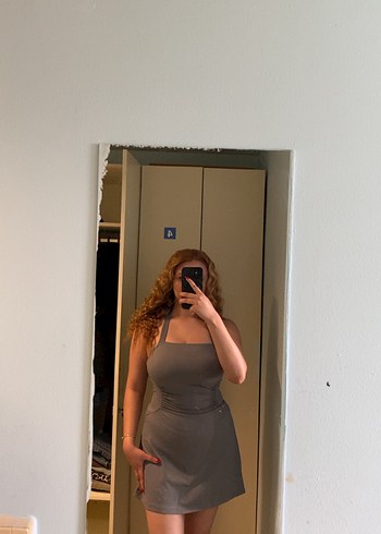 Gri Mini Elbise - Görsel 2