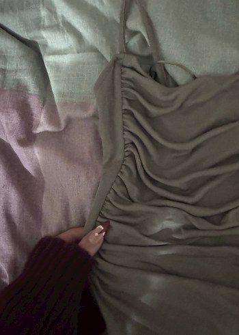 Gri Straplez Fitted Body - Görsel 4